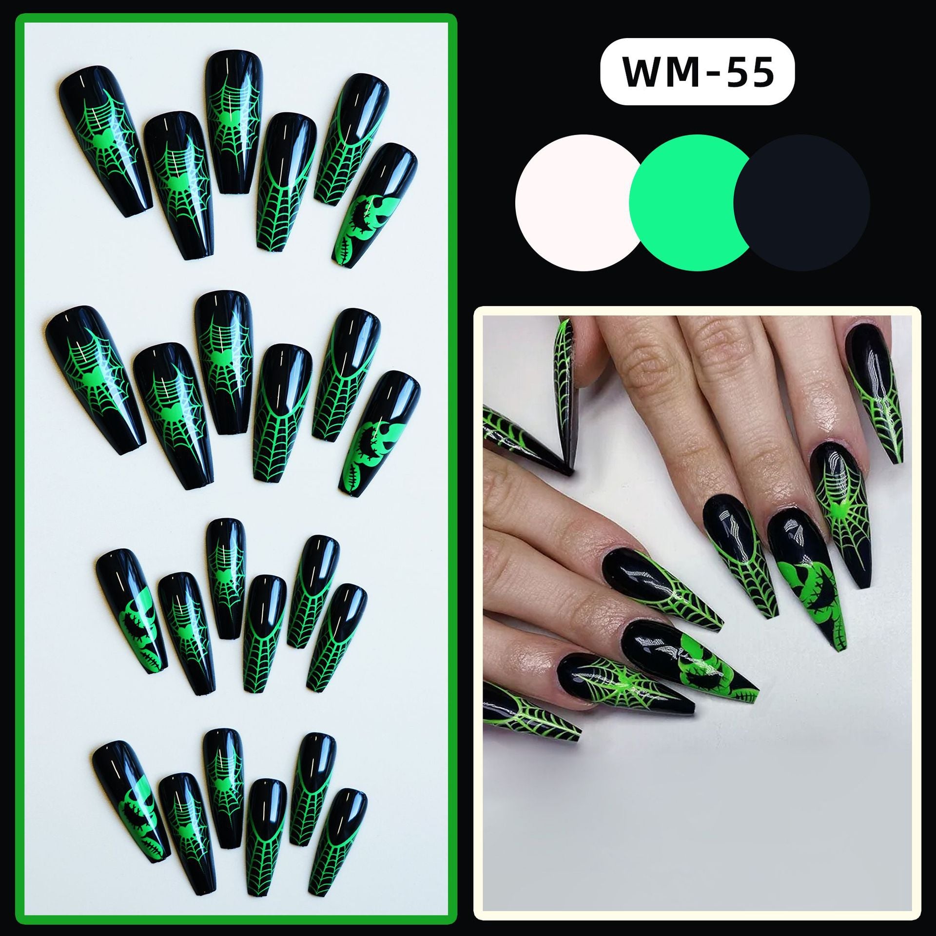 Wholesale  Ghost web Nail Art Patches Wearable Nails